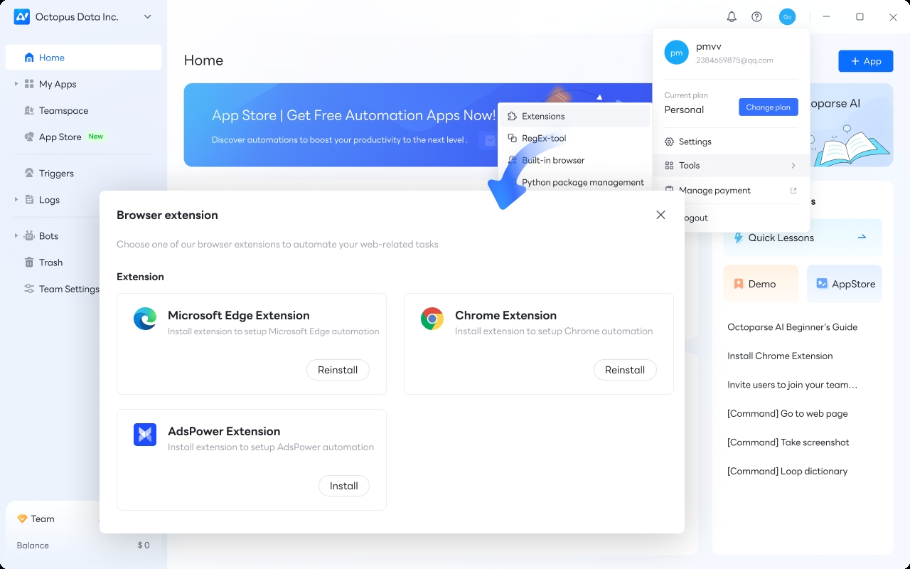 八爪鱼RPA chrome谷歌浏览器插件_扩展第2张截图