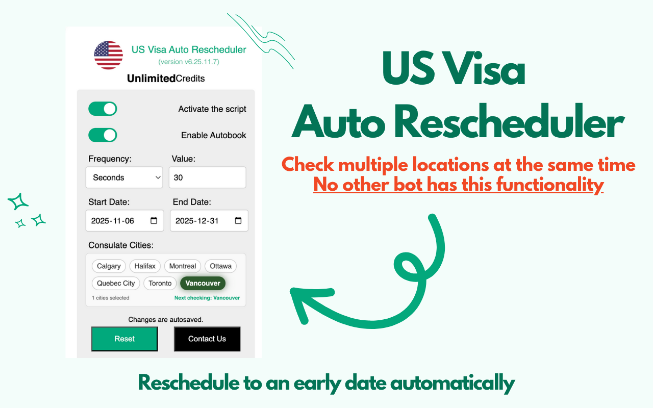 US Visa Auto Rescheduler chrome谷歌浏览器插件_扩展第1张截图