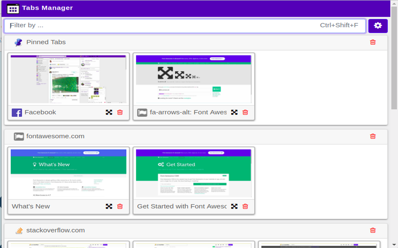 Tabs Manager chrome谷歌浏览器插件_扩展第1张截图