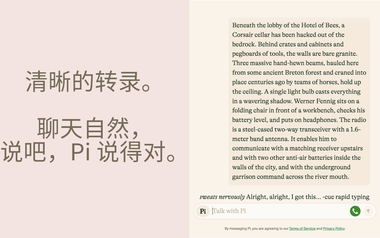 Say, Pi：免提AI语音聊天 chrome谷歌浏览器插件_扩展第2张截图