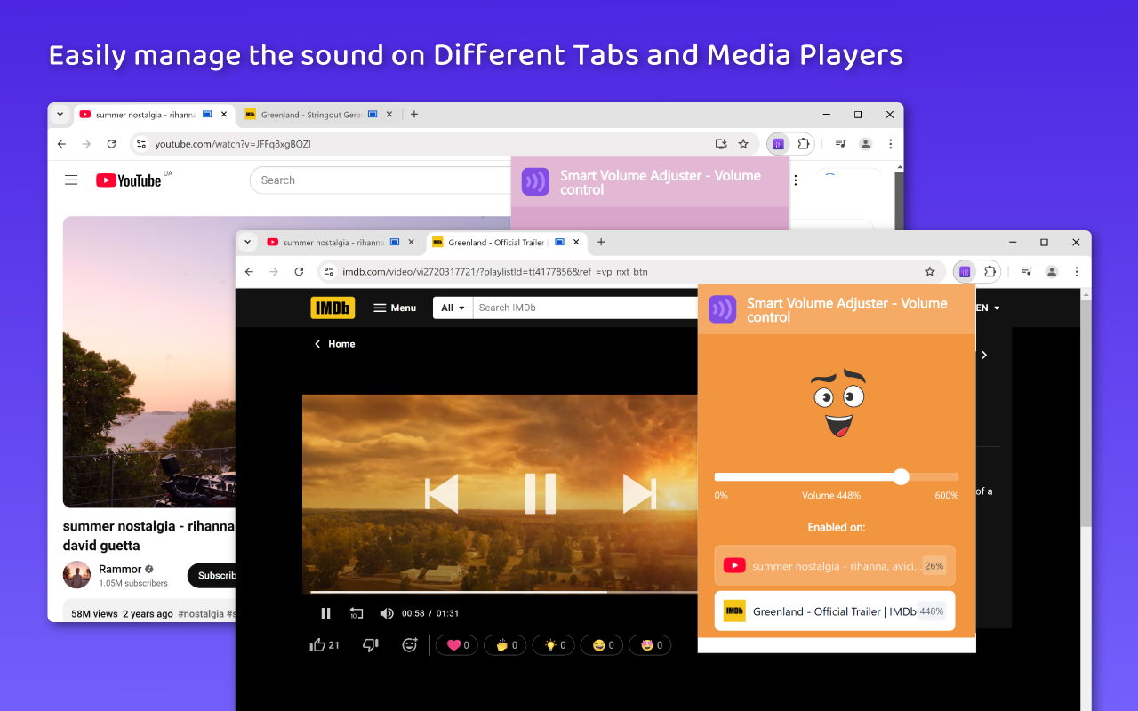 Smart Volume Adjuster - 音量控制 chrome谷歌浏览器插件_扩展第2张截图