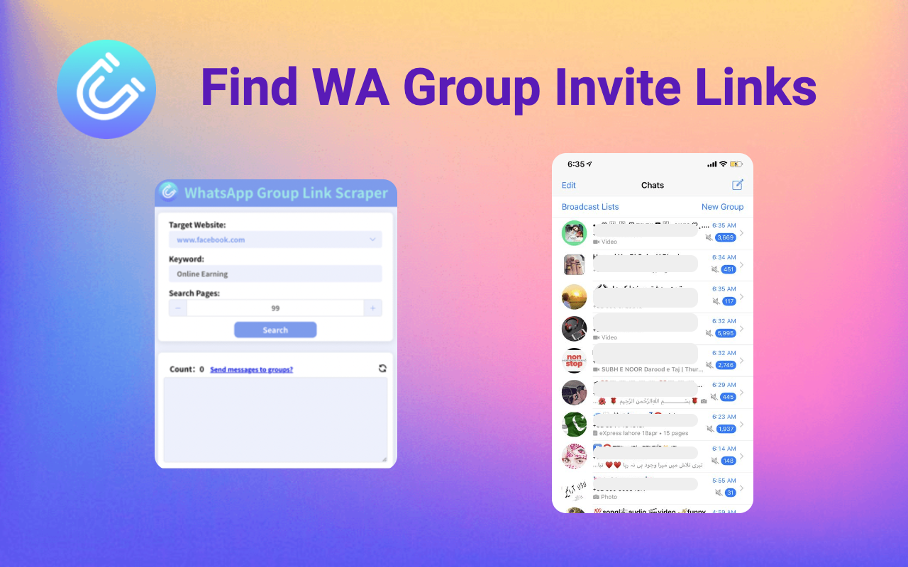 Find WhatsApp Link - Group Invite Link chrome谷歌浏览器插件_扩展第1张截图
