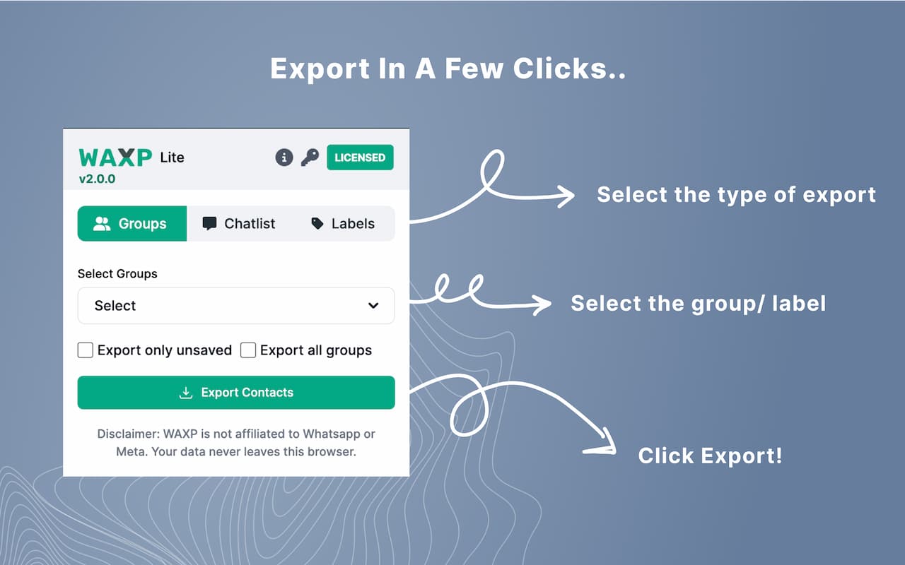 WAXP - Contacts Exporter for WhatsApp chrome谷歌浏览器插件_扩展第2张截图