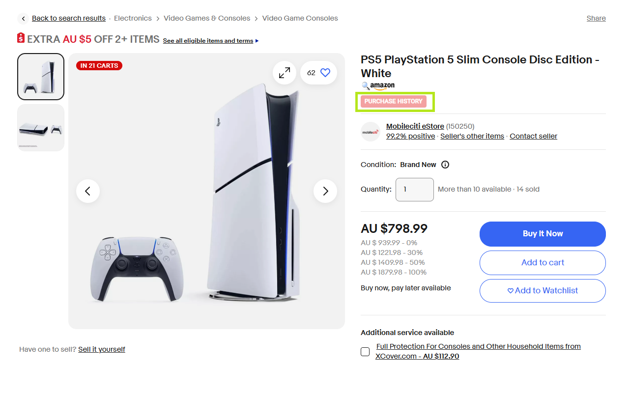 Ebay Sold History Button & Order chrome谷歌浏览器插件_扩展第1张截图