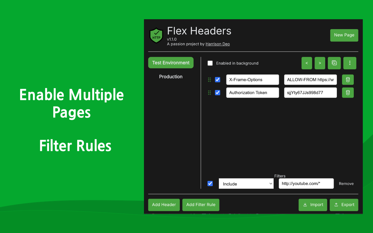 FlexHeaders - Edit HTTP Headers chrome谷歌浏览器插件_扩展第1张截图