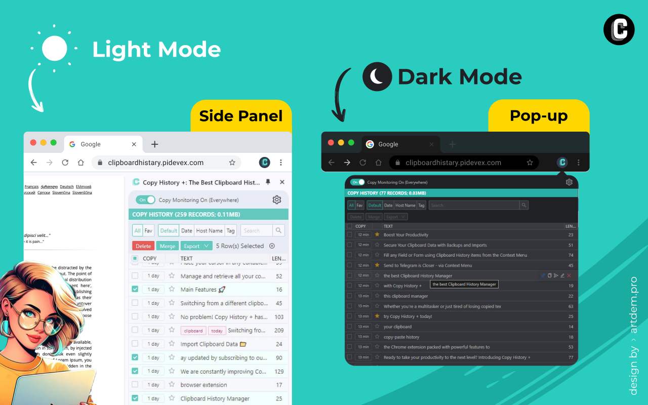 复制历史 +: 最佳剪贴板历史工具 chrome谷歌浏览器插件_扩展第3张截图