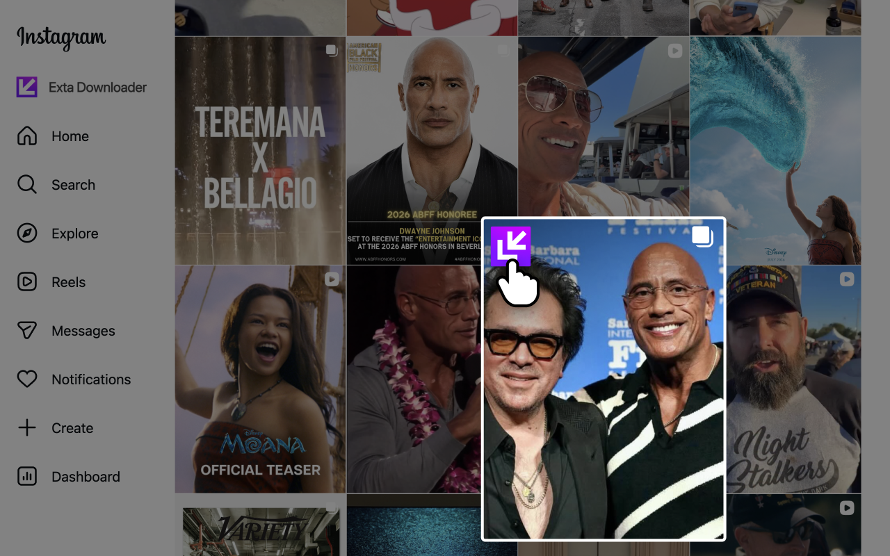 Exta: Pro downloader for Instagram chrome谷歌浏览器插件_扩展第2张截图