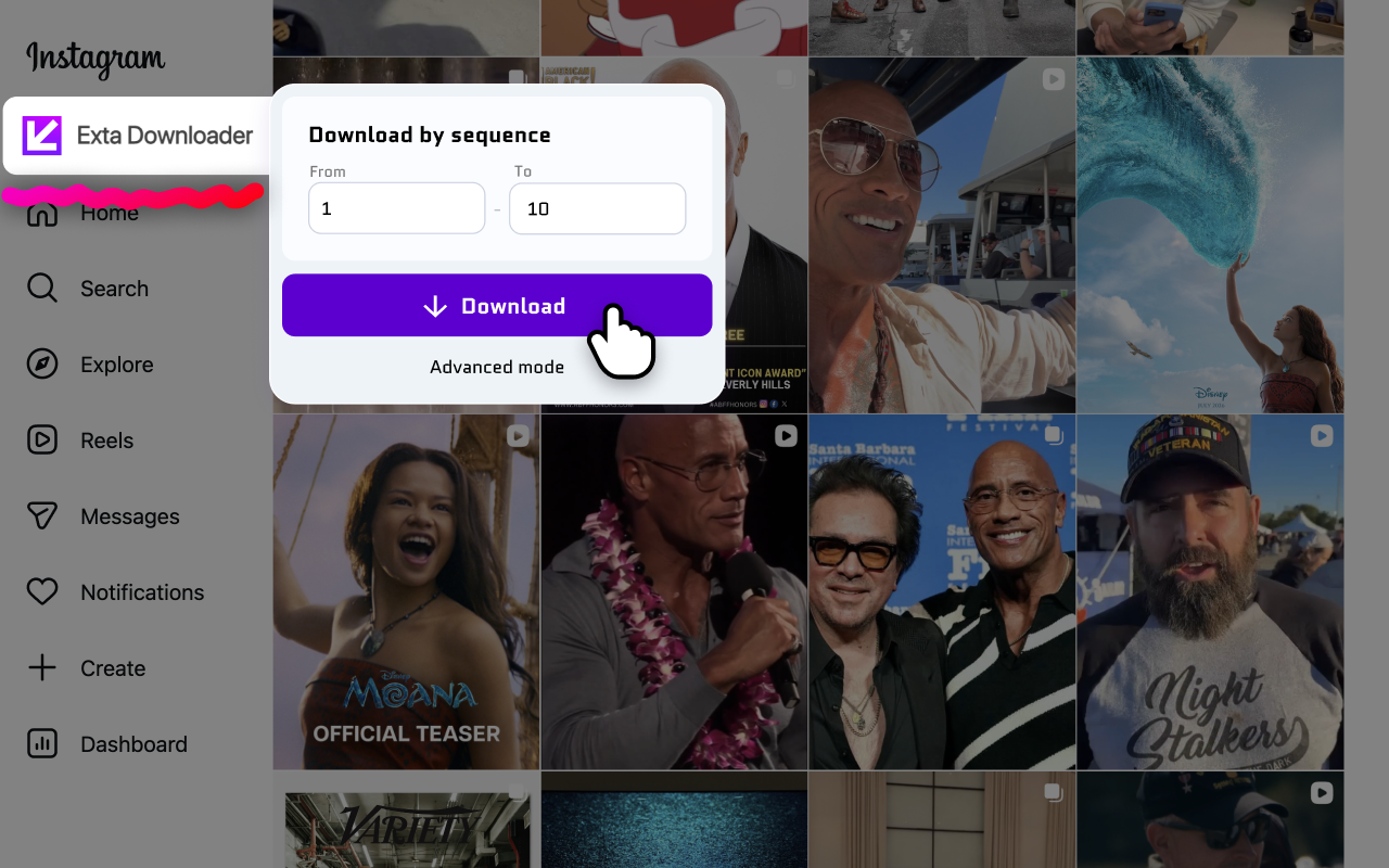 Exta: Pro downloader for Instagram chrome谷歌浏览器插件_扩展第4张截图