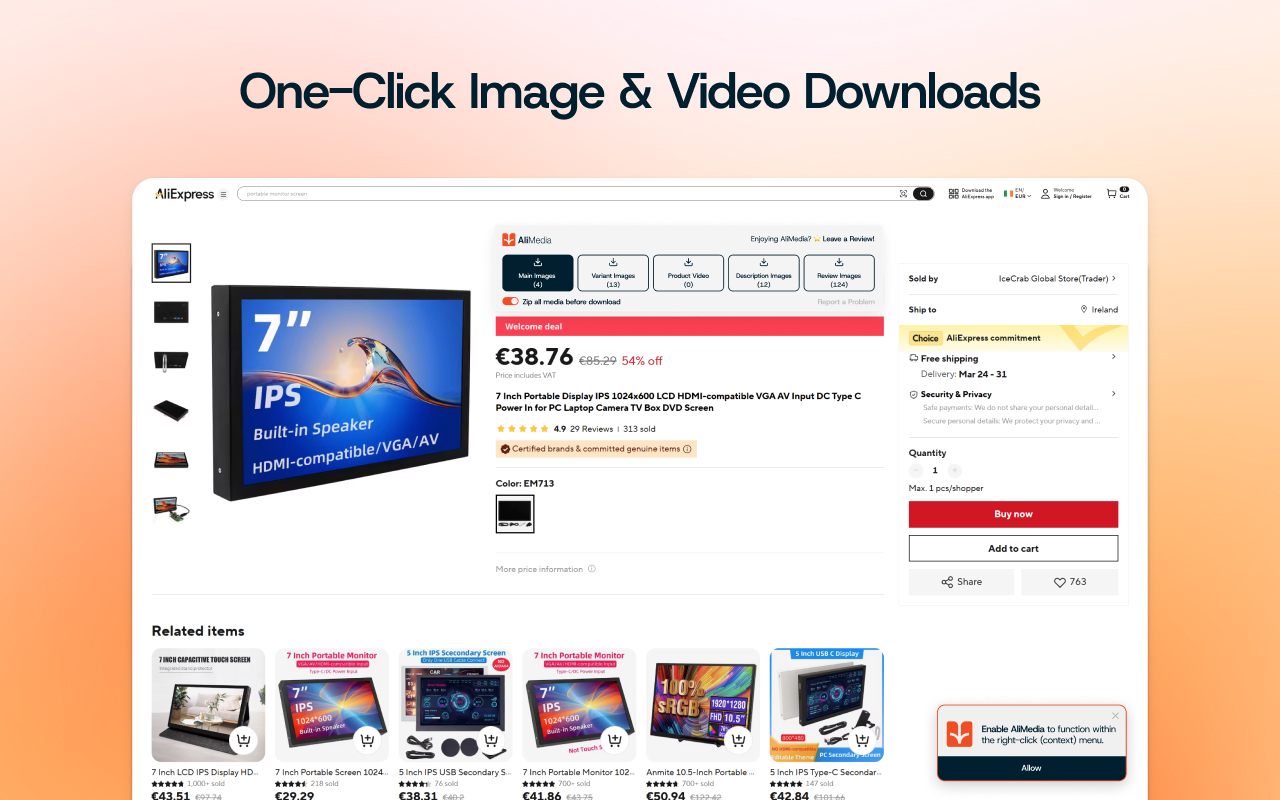 AliMedia | AliExpress image/video download chrome谷歌浏览器插件_扩展第4张截图