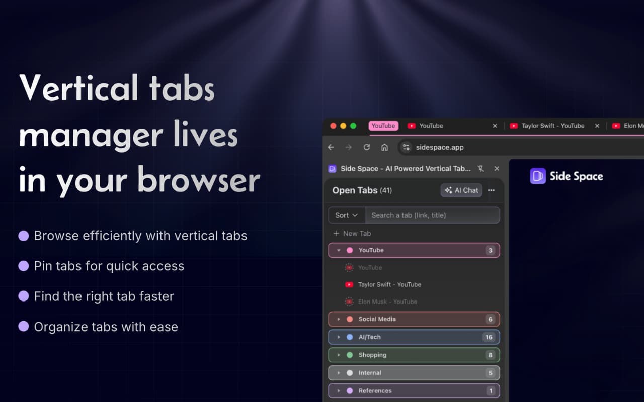 Side Space - AI Agent: Research, Summarize, Organize & Automate chrome谷歌浏览器插件_扩展第4张截图