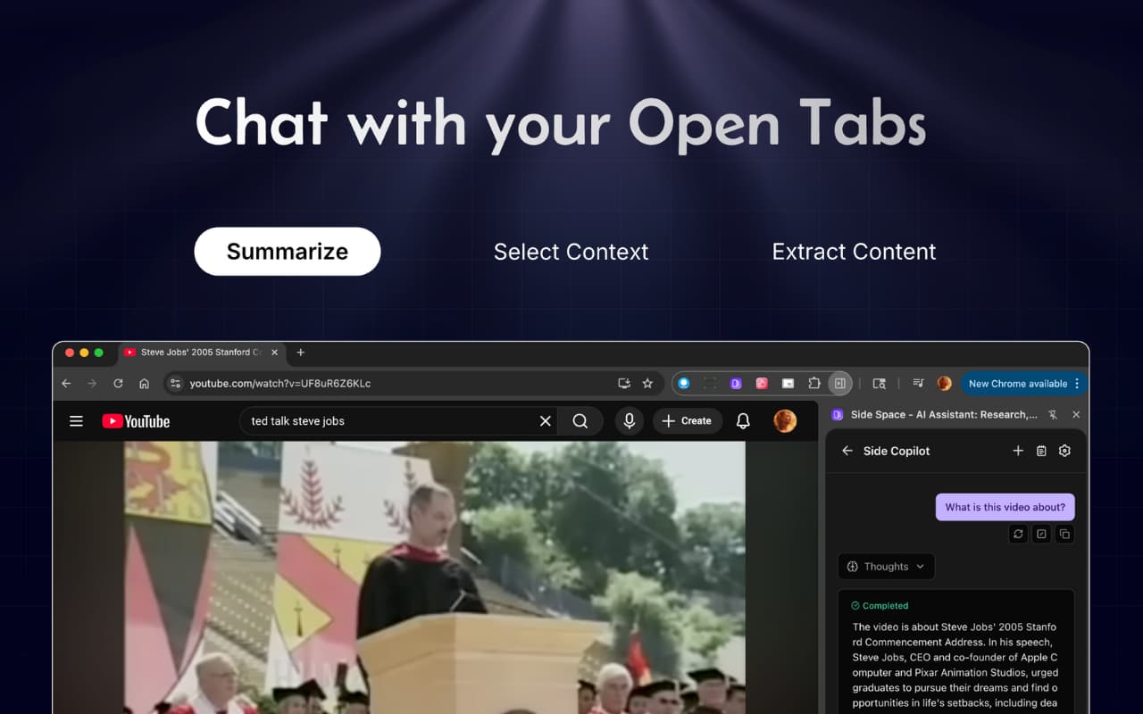 Side Space - AI Agent: Research, Summarize, Organize & Automate chrome谷歌浏览器插件_扩展第5张截图