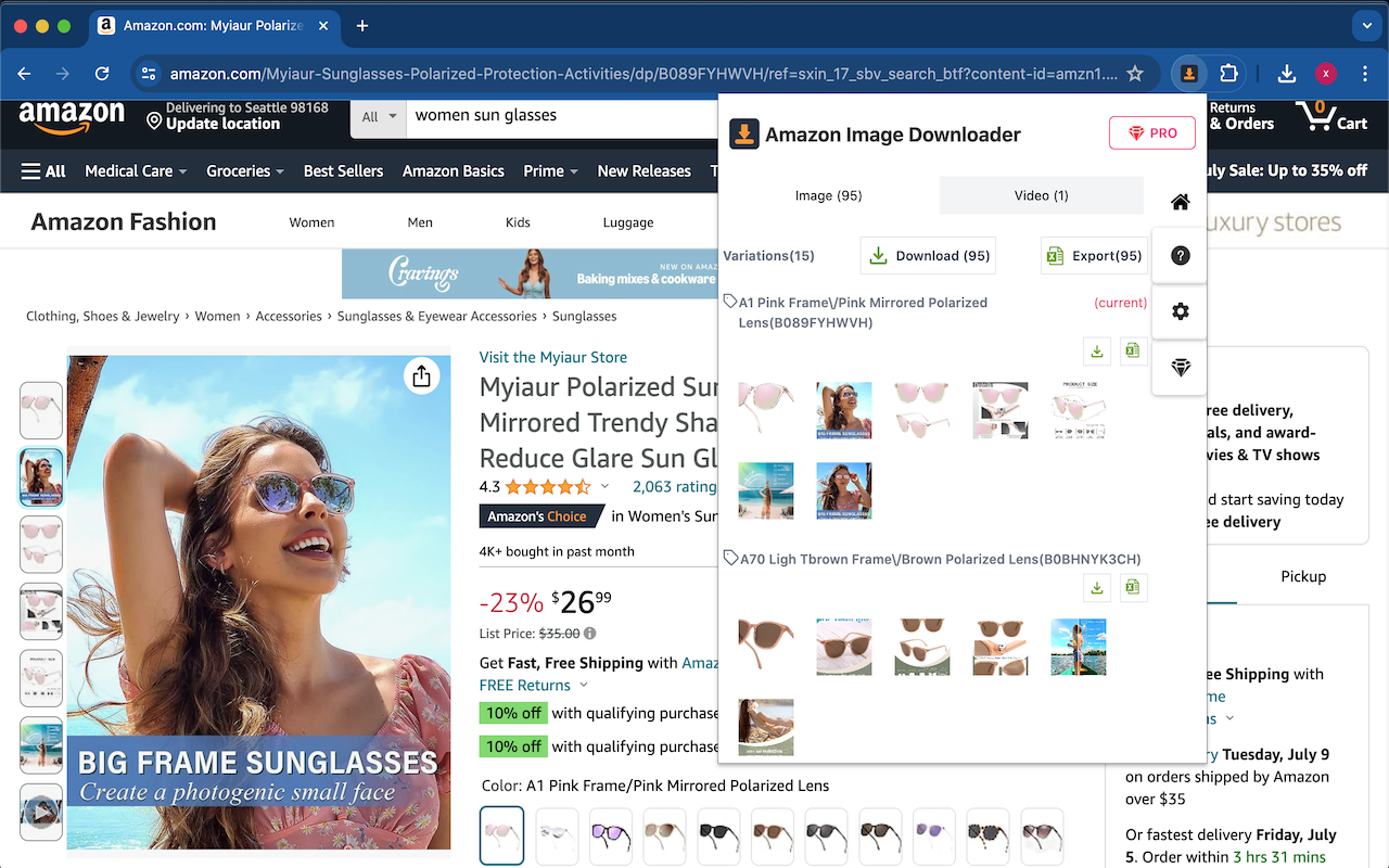 亚马逊图片和视频下载器 - 批量工具 chrome谷歌浏览器插件_扩展第5张截图