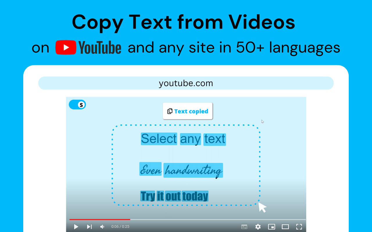 Selectext: 从视频中复制文本 chrome谷歌浏览器插件_扩展第1张截图