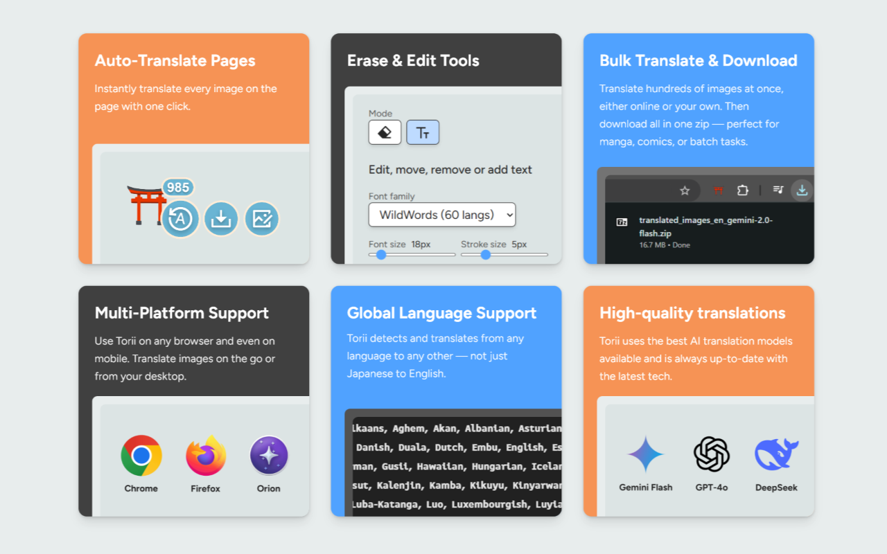 Torii Image Translator — AI Manga Translator, Manhwa Translator ... chrome谷歌浏览器插件_扩展第2张截图
