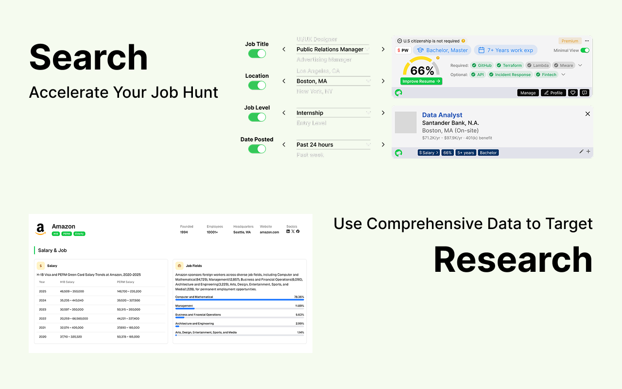 FrogHire.ai - AI Resume & Job Search, Autofill, H1B Checker chrome谷歌浏览器插件_扩展第1张截图