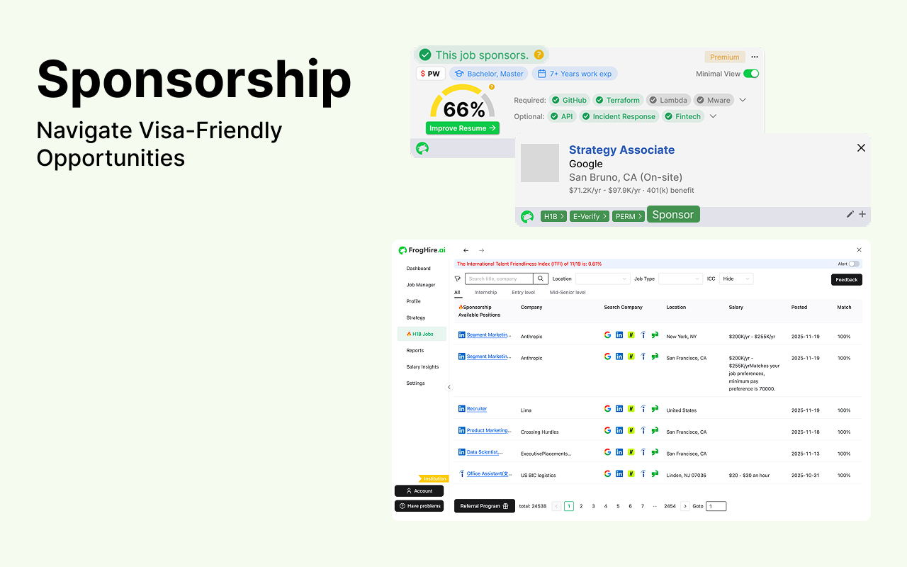 FrogHire.ai - AI Resume & Job Search, Autofill, H1B Checker chrome谷歌浏览器插件_扩展第5张截图