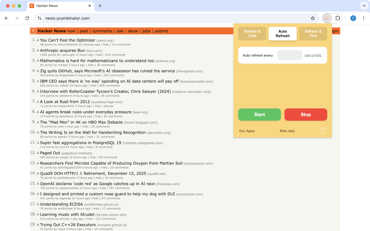 Auto Refresh & Clicker chrome谷歌浏览器插件_扩展第1张截图