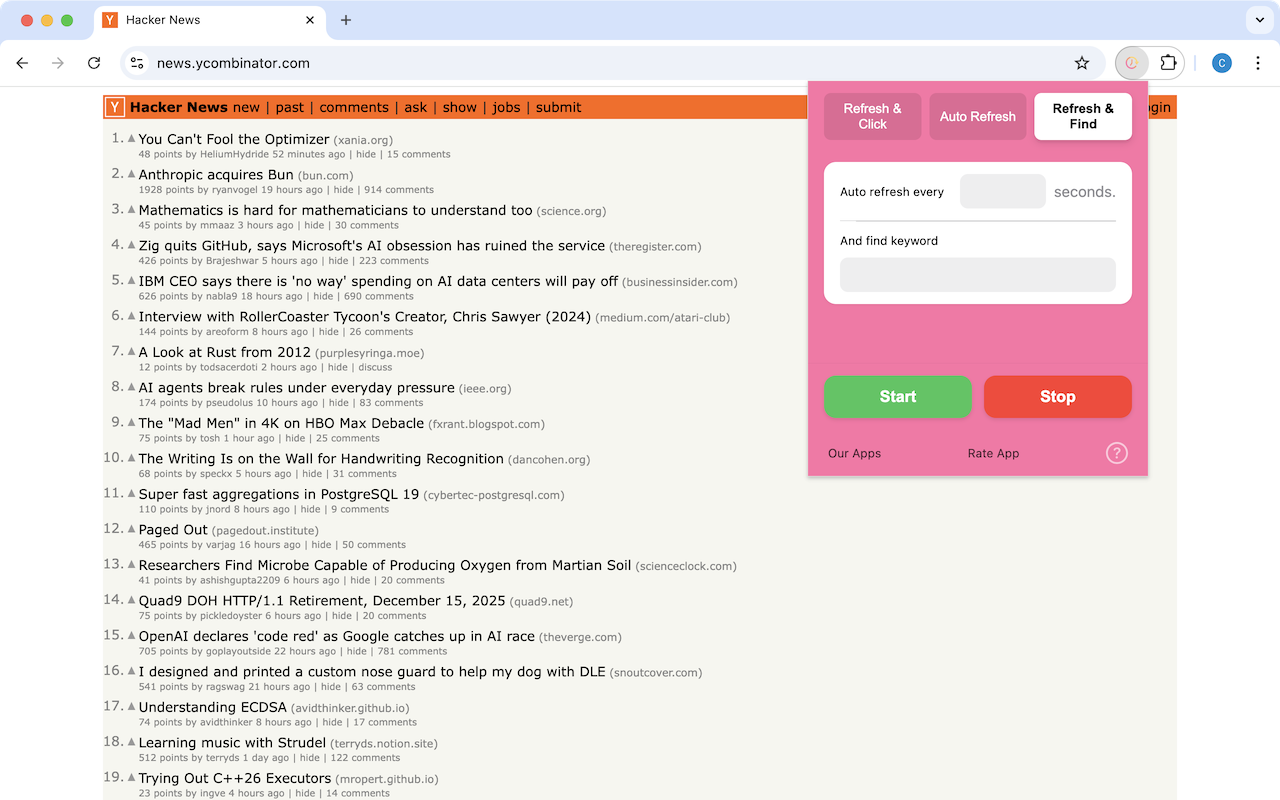 Auto Refresh & Clicker chrome谷歌浏览器插件_扩展第2张截图