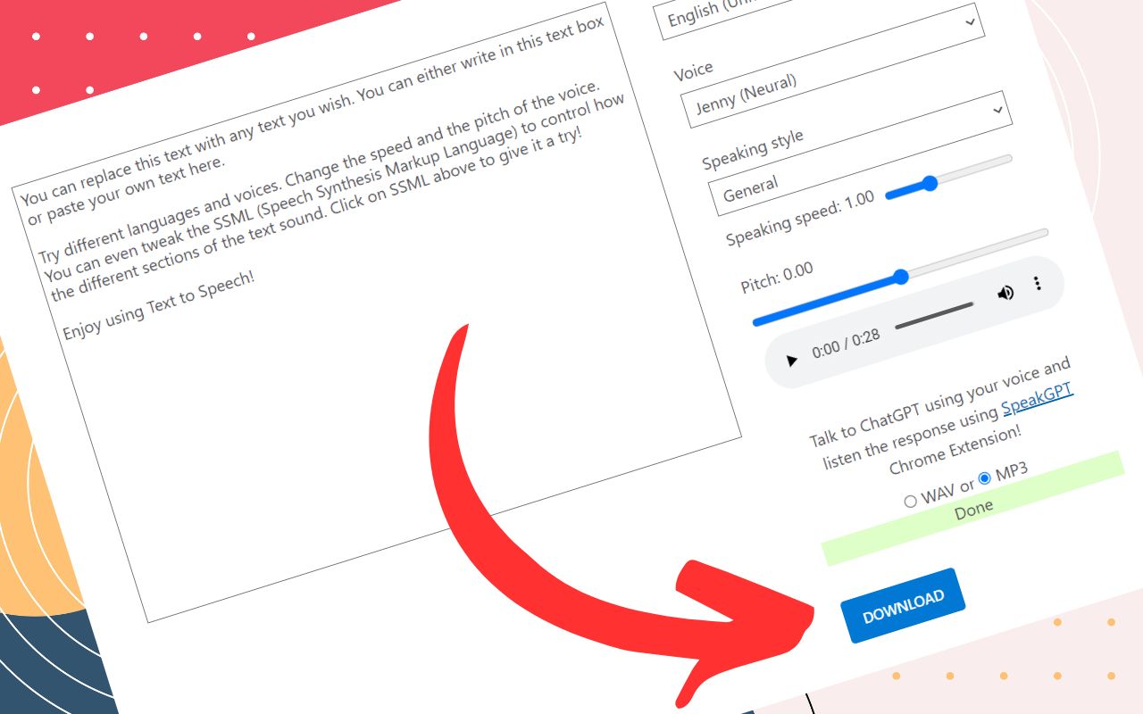 AudioTTS - Simple Text to Speech Downloader chrome谷歌浏览器插件_扩展第4张截图
