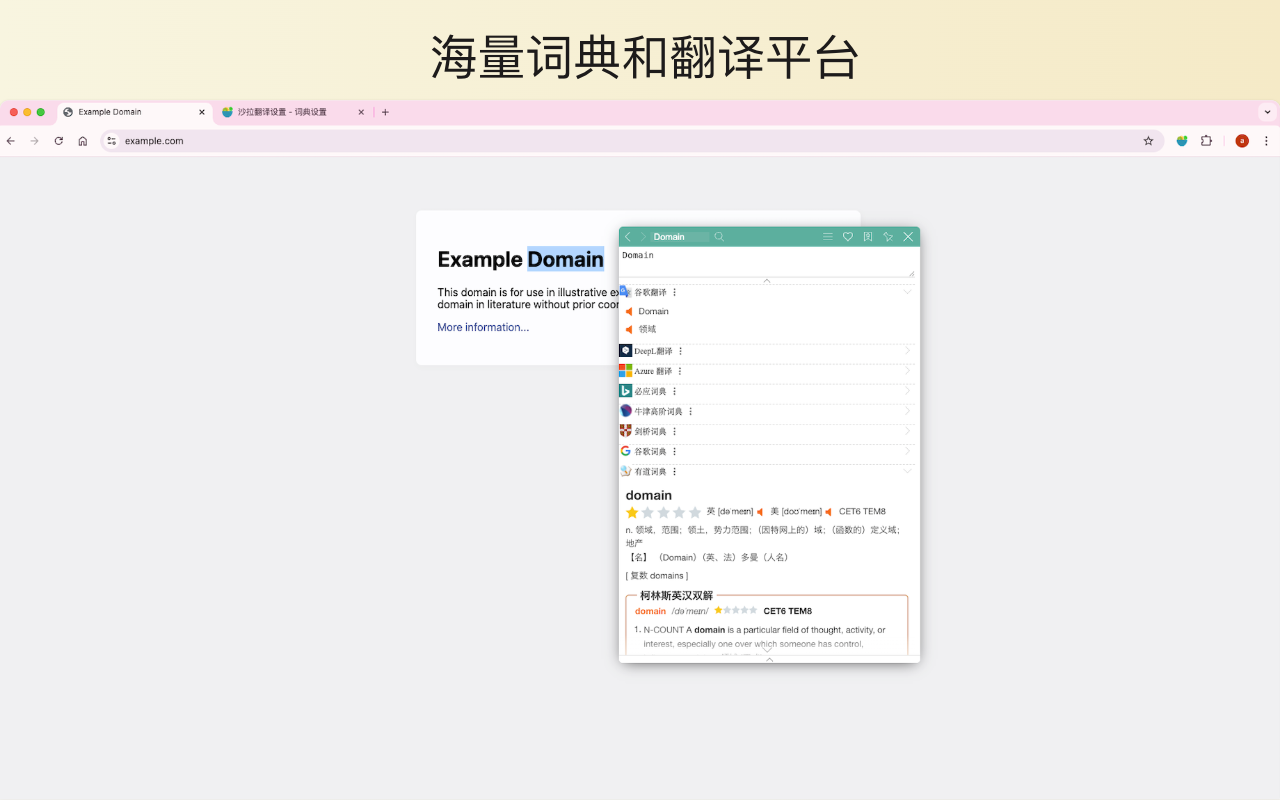 沙拉翻译：聚合词典 、划词翻译、沉浸式(对照)翻译 & 查词 chrome谷歌浏览器插件_扩展第3张截图