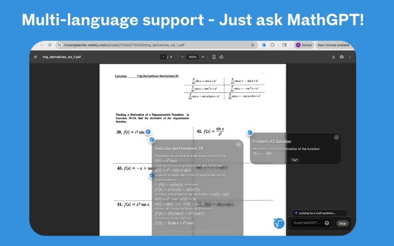 MathGPT Agent | AI Photo Math Solver chrome谷歌浏览器插件_扩展第1张截图