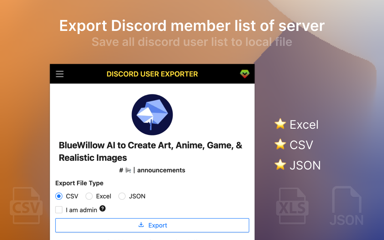 dSaver - Export Discord user list to CSV chrome谷歌浏览器插件_扩展第2张截图
