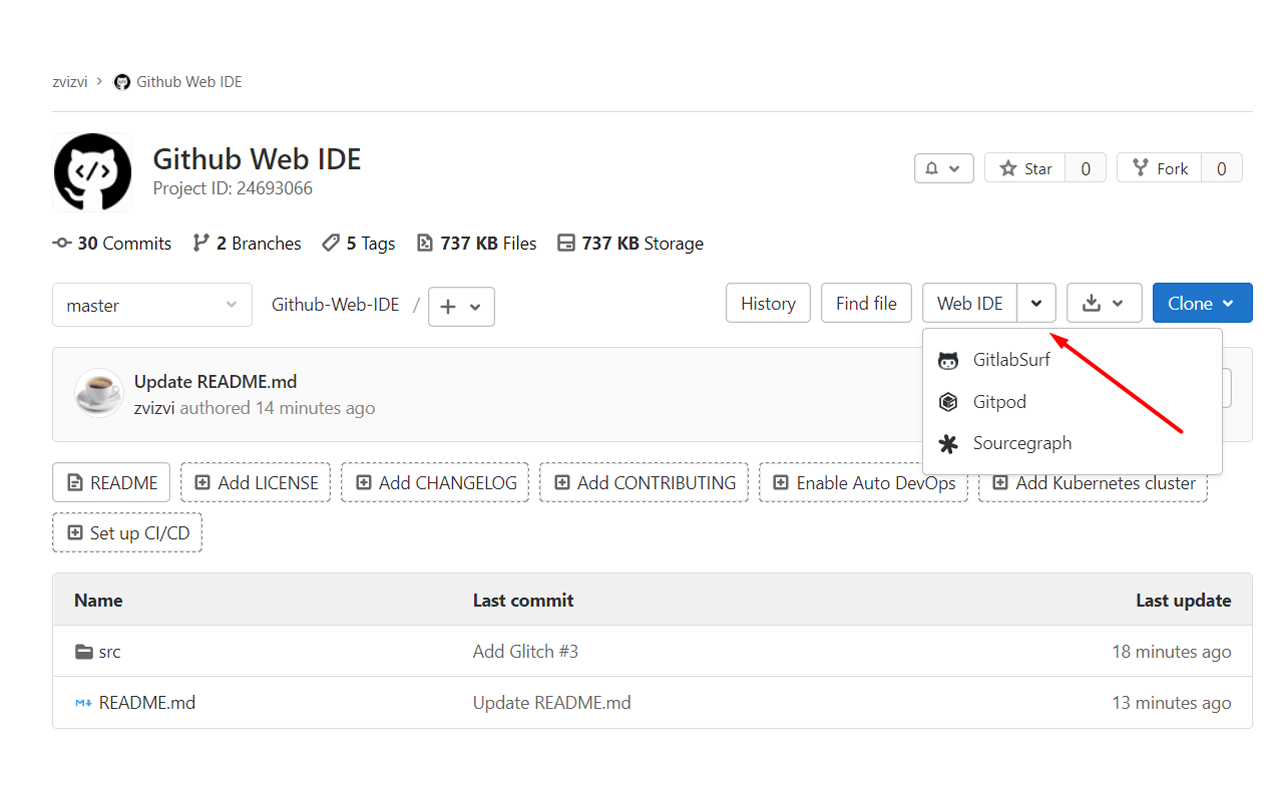 GitHub Web IDE chrome谷歌浏览器插件_扩展第2张截图