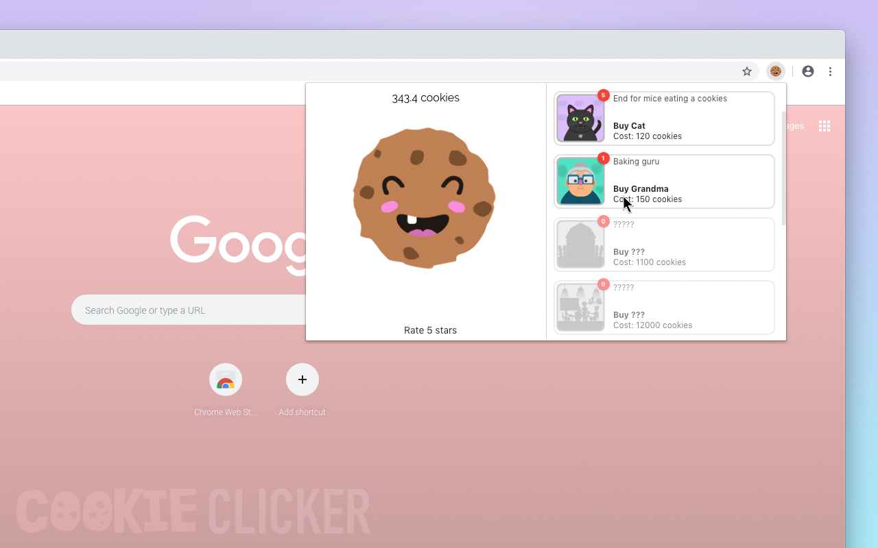 Cookie Clicker - 点击游戏 chrome谷歌浏览器插件_扩展第2张截图