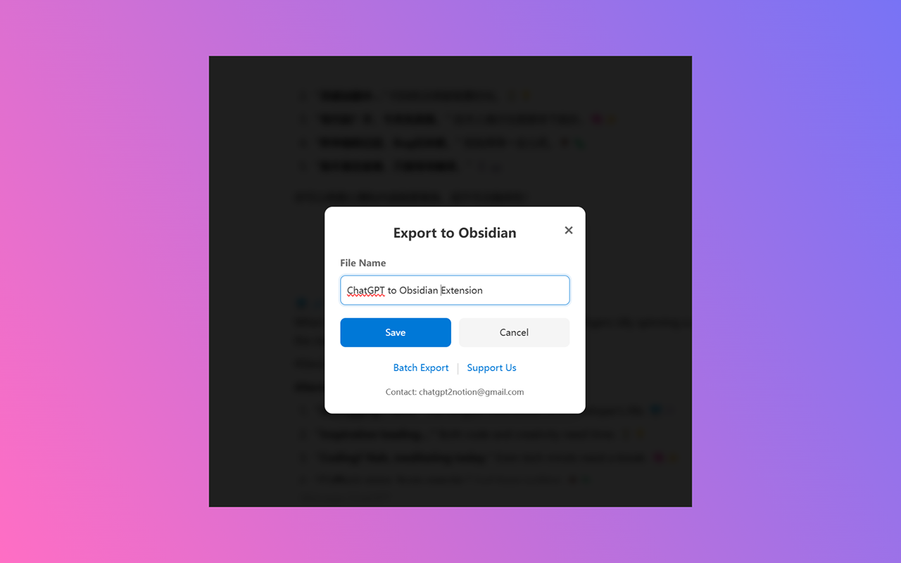 ChatGPT 导出到 Obsidian（Markdown） chrome谷歌浏览器插件_扩展第4张截图