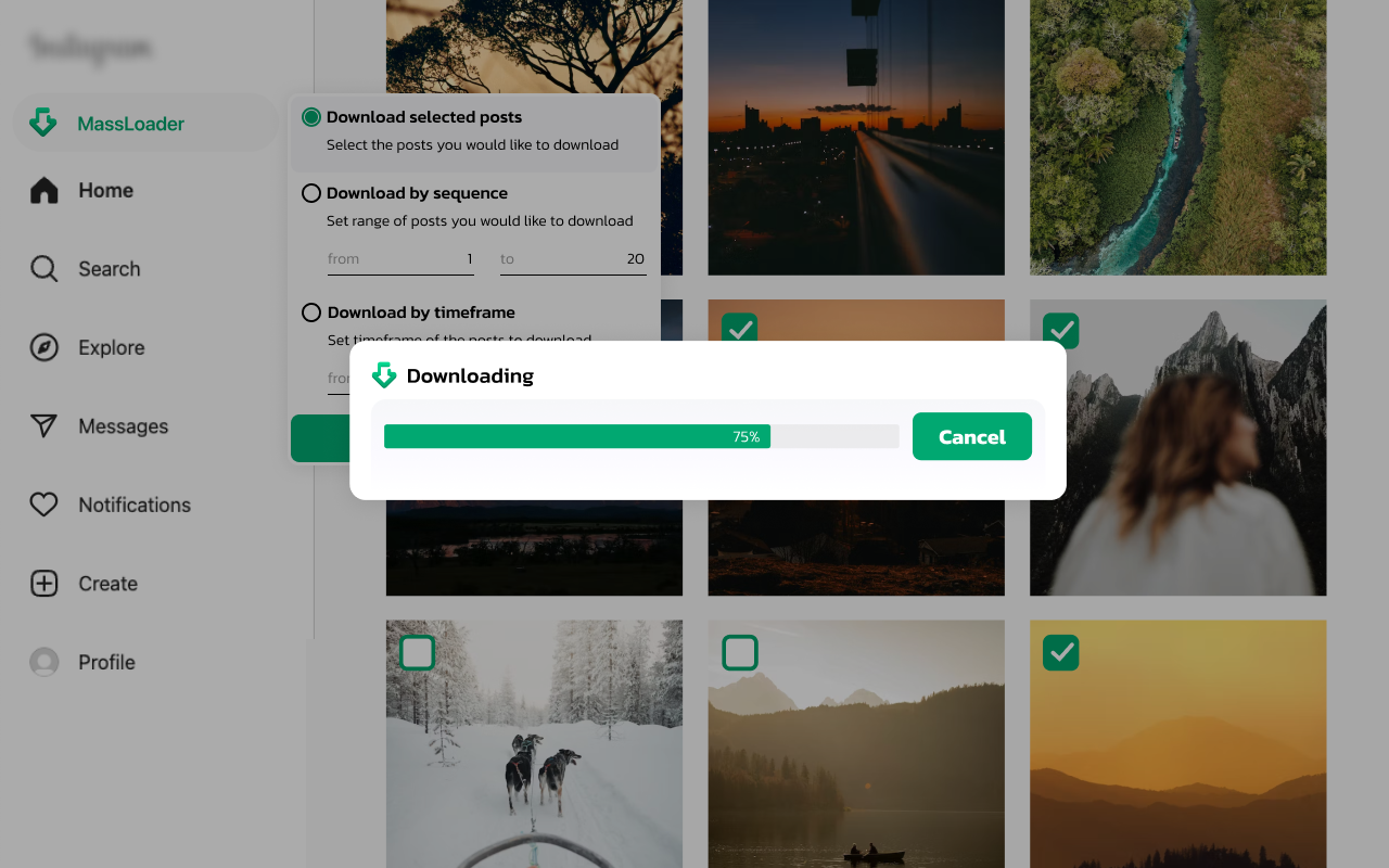 Downloader for Instagram - MassLoader chrome谷歌浏览器插件_扩展第1张截图