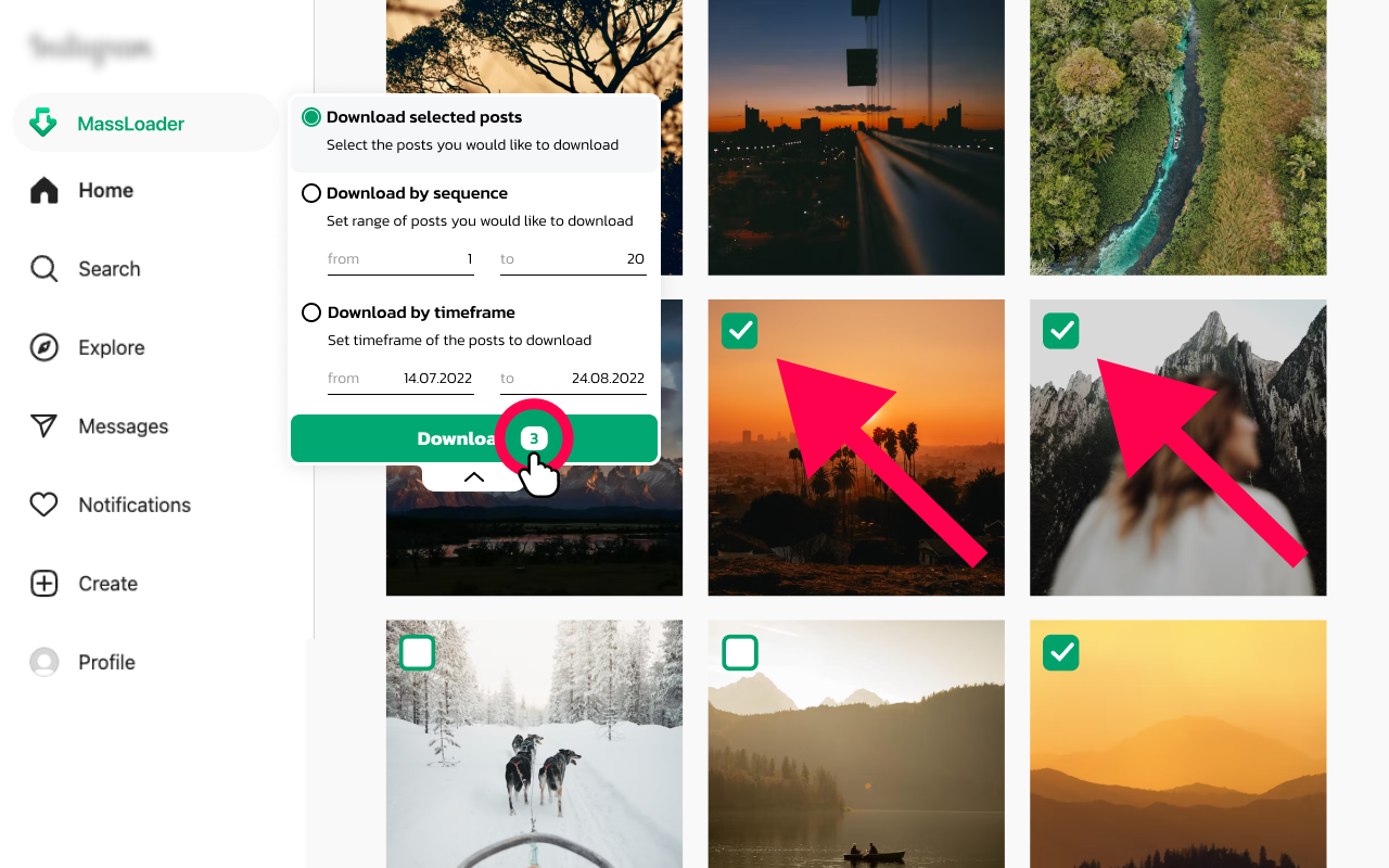 Downloader for Instagram - MassLoader chrome谷歌浏览器插件_扩展第3张截图