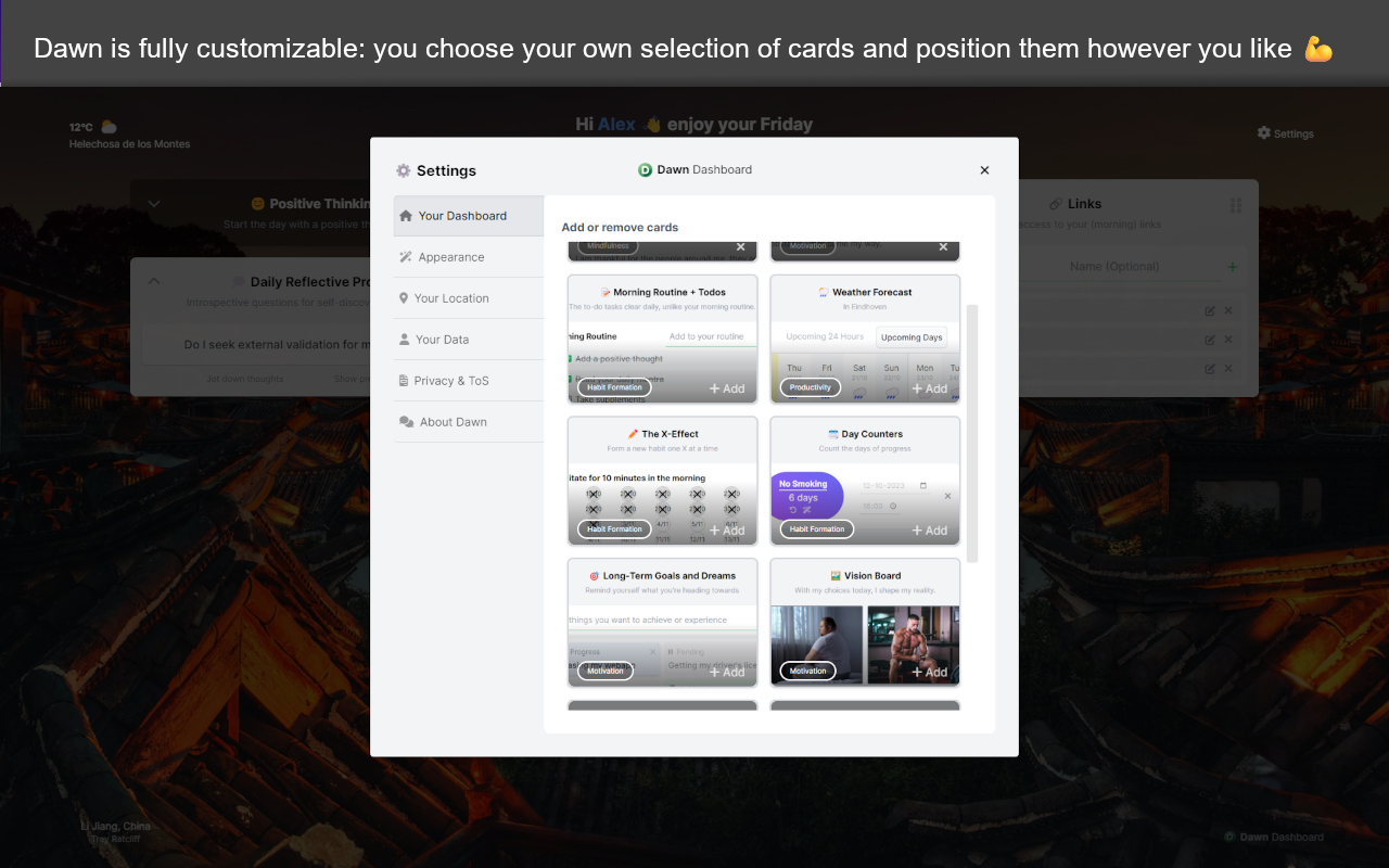 Dawn: New Tab Dashboard chrome谷歌浏览器插件_扩展第1张截图