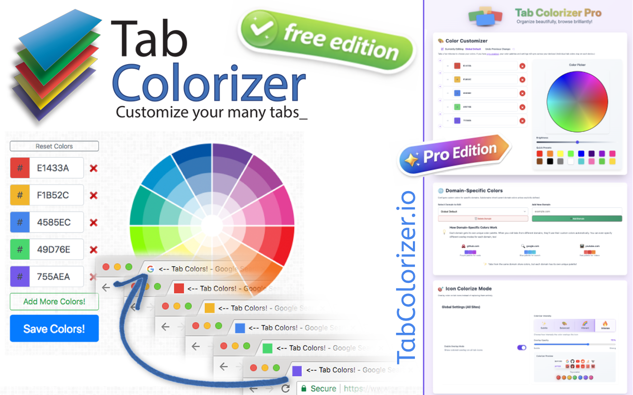 Tab Colorizer Free | Colorize your tab's icon! chrome谷歌浏览器插件_扩展第1张截图