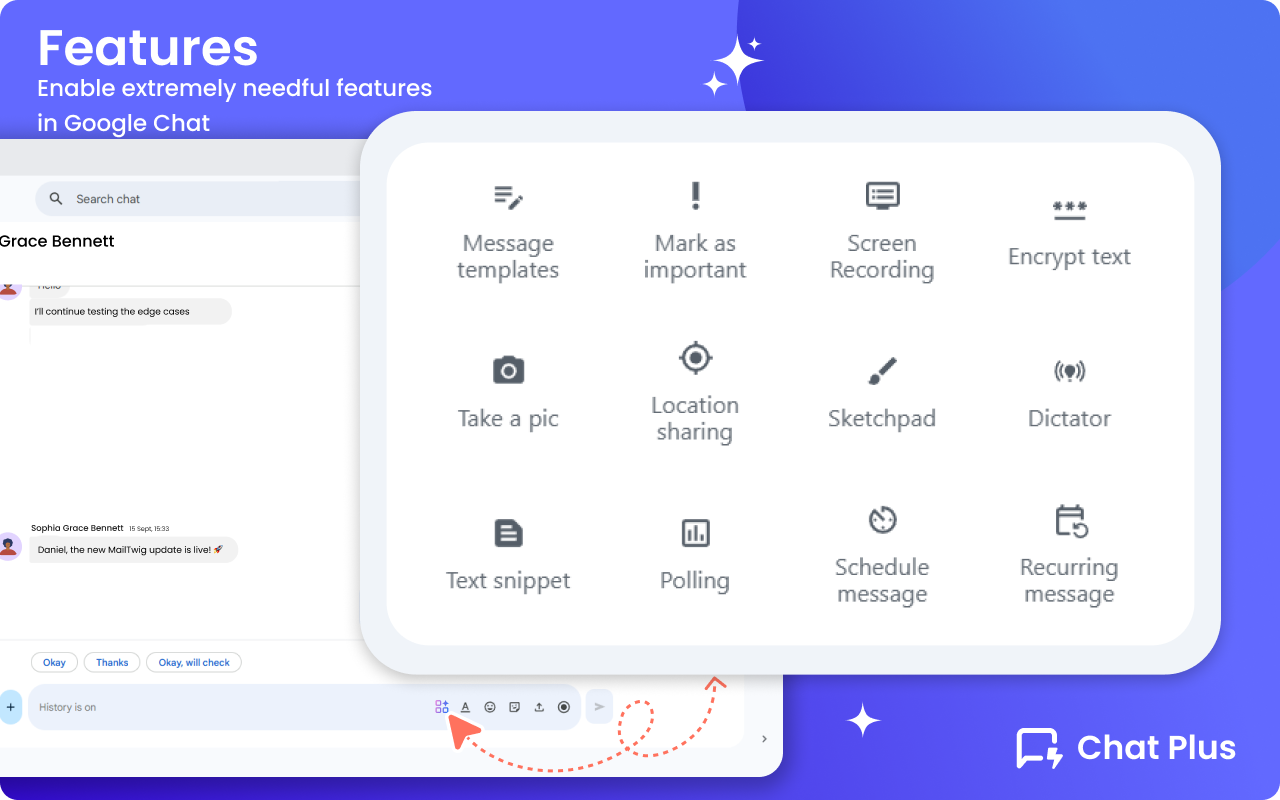 Chat Plus — All-in-One Productivity Suite for Google Chat™ chrome谷歌浏览器插件_扩展第3张截图