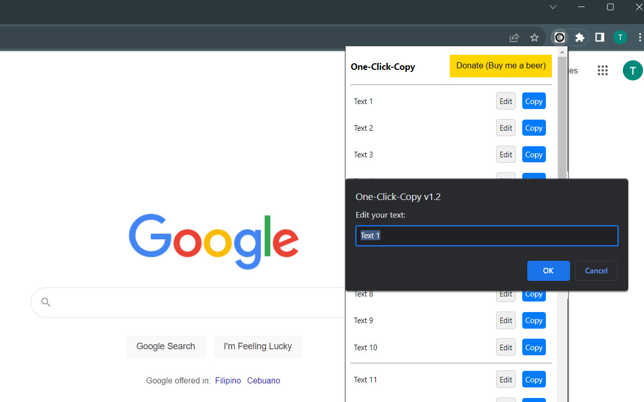 One-Click-Copy chrome谷歌浏览器插件_扩展第1张截图