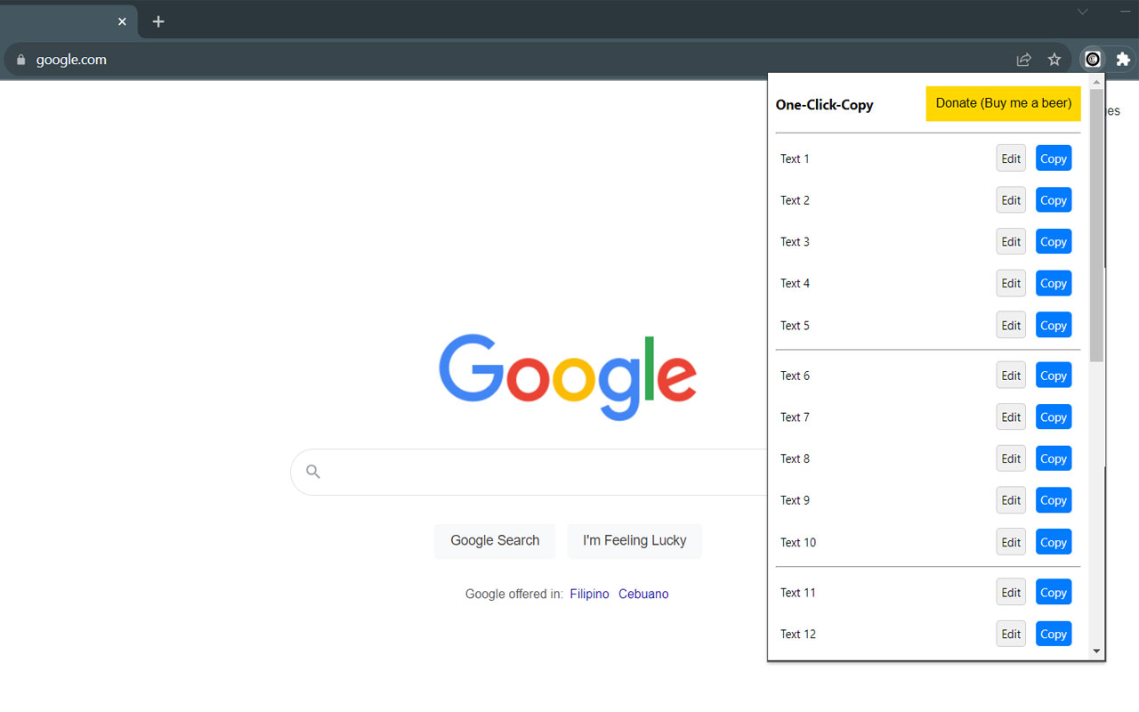 One-Click-Copy chrome谷歌浏览器插件_扩展第3张截图