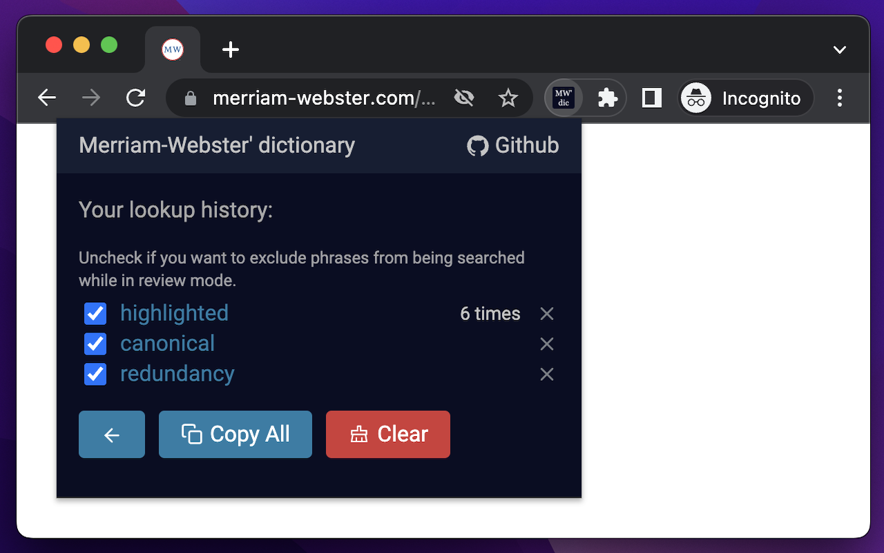 English-to-English Definitions - Merriam-Webster Dictionary chrome谷歌浏览器插件_扩展第2张截图