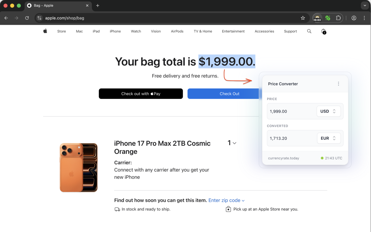 货币转换器 PRO chrome谷歌浏览器插件_扩展第1张截图
