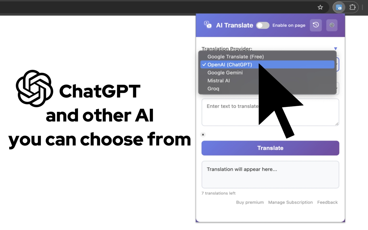人工智能翻译 chrome谷歌浏览器插件_扩展第2张截图