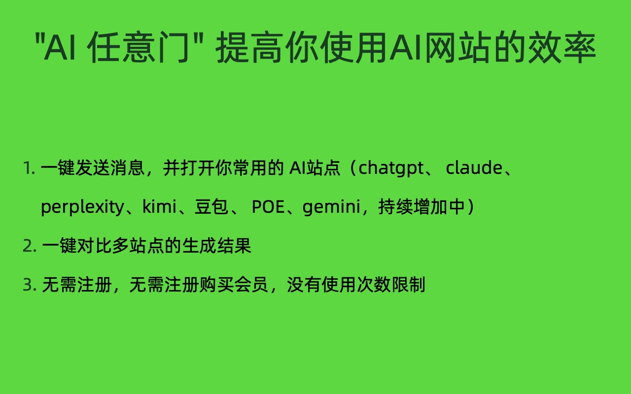 AI比一比 - 一键对比 ChatGPT, Gemini, DeepSeek 等多个AI chrome谷歌浏览器插件_扩展第3张截图