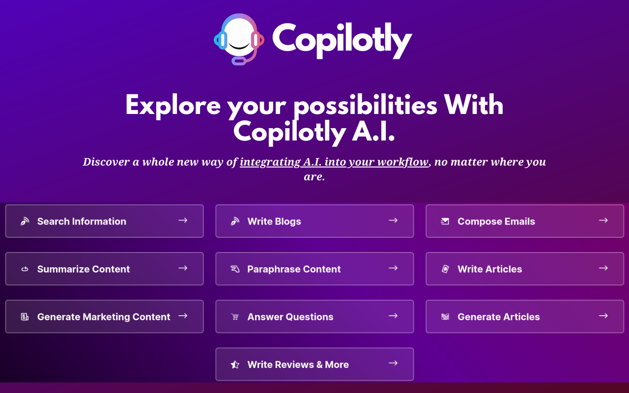 Copilotly: Your Personal AI Copilot chrome谷歌浏览器插件_扩展第4张截图