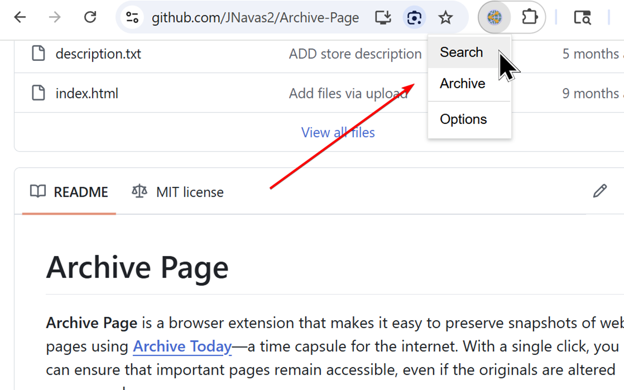 Archive Page chrome谷歌浏览器插件_扩展第3张截图