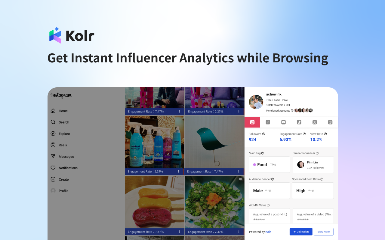 Kolr - AI Influencer Analytics Tool chrome谷歌浏览器插件_扩展第2张截图