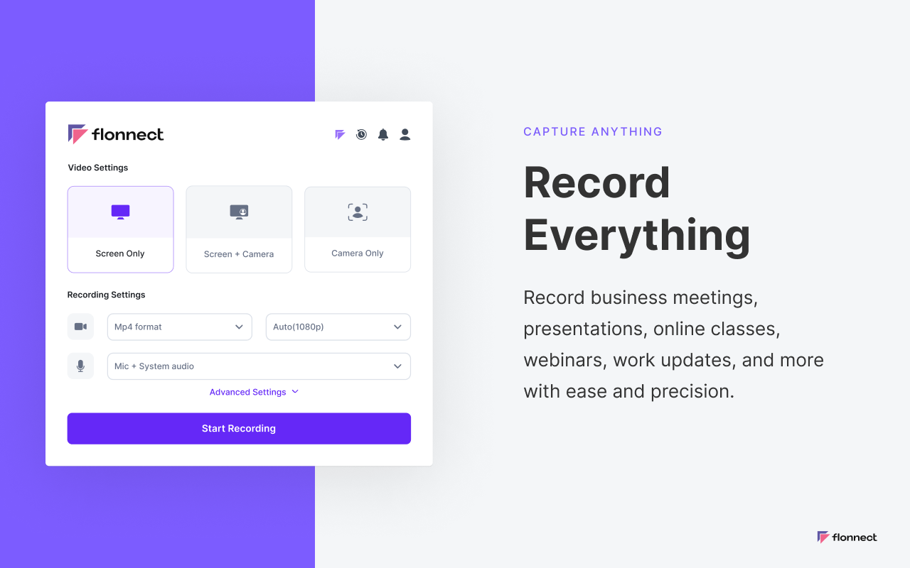 Screen & Webcam recorder - Flonnect chrome谷歌浏览器插件_扩展第5张截图