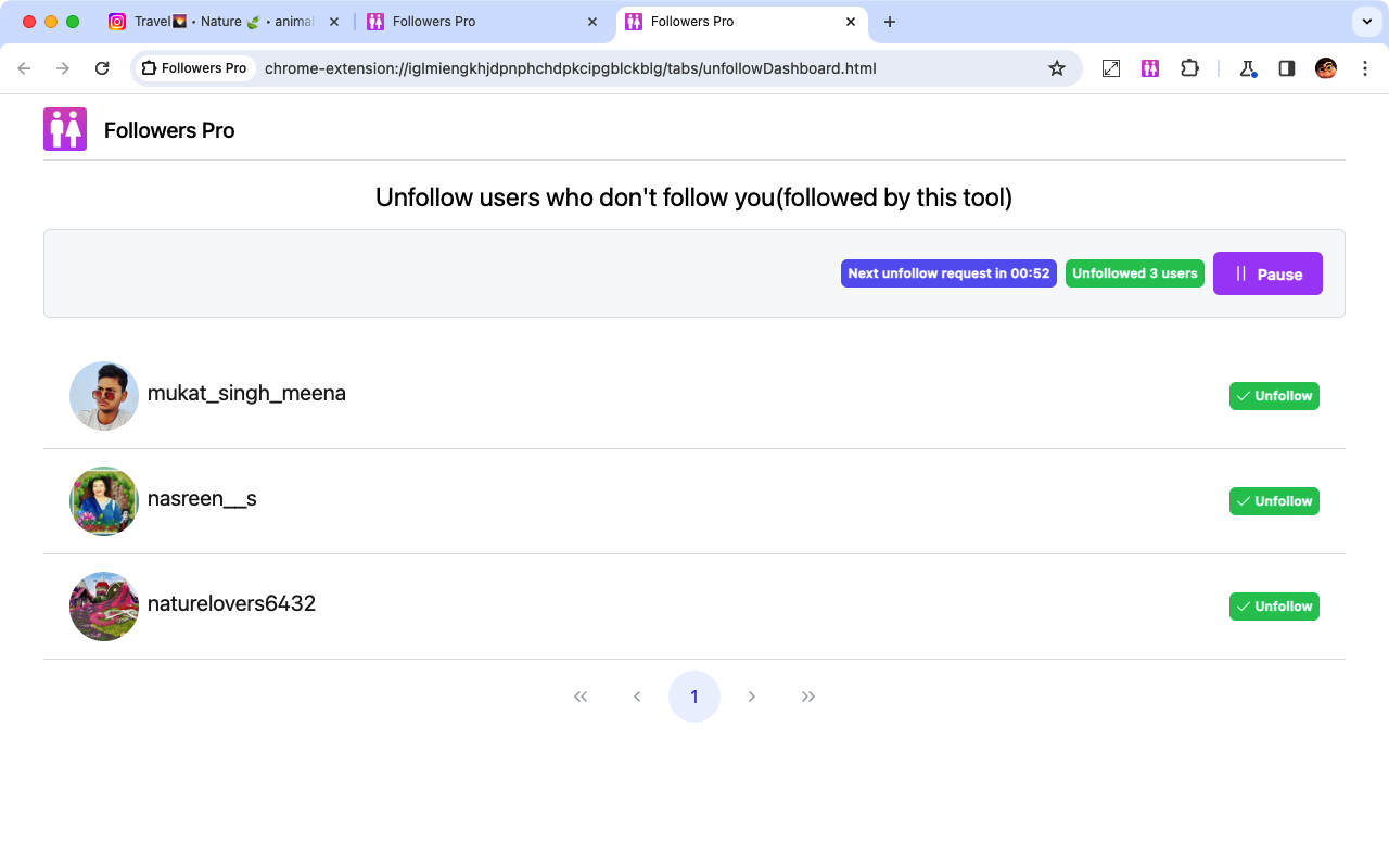 IG Auto Follow Unfollow - IG 自动关注取关 chrome谷歌浏览器插件_扩展第1张截图