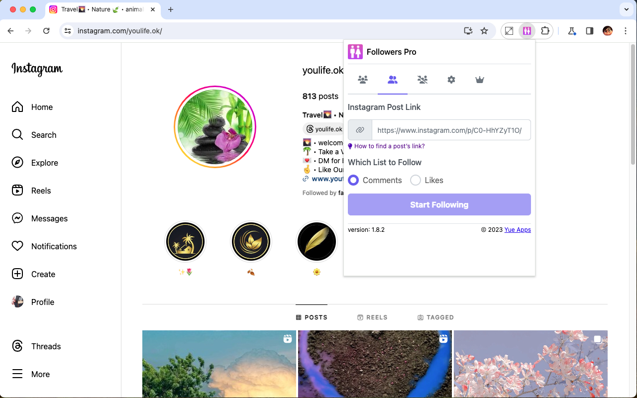 IG Auto Follow Unfollow - IG 自动关注取关 chrome谷歌浏览器插件_扩展第2张截图
