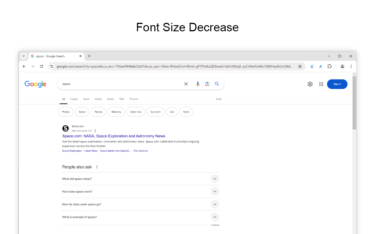 Font Size Decrease for Google Chrome chrome谷歌浏览器插件_扩展第3张截图