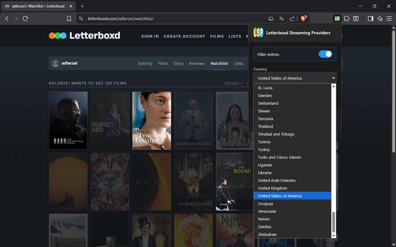 Letterboxd Streaming Providers chrome谷歌浏览器插件_扩展第1张截图