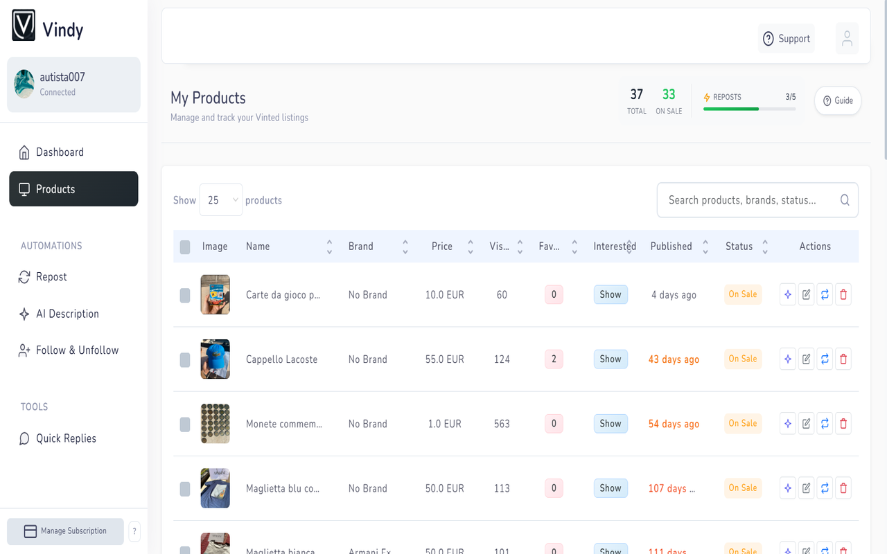 Vindy | Boost Vinted Sales chrome谷歌浏览器插件_扩展第1张截图