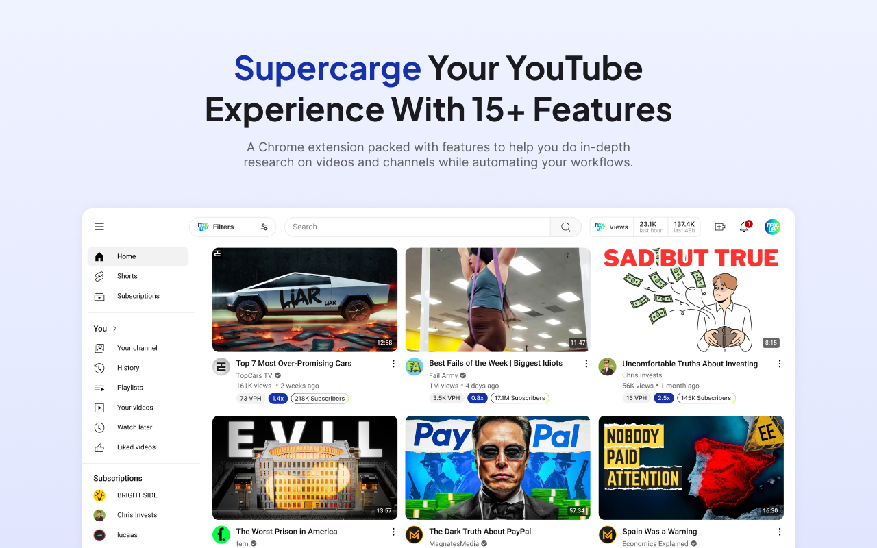 Nexlev YouTube Research & Analytics chrome谷歌浏览器插件_扩展第1张截图